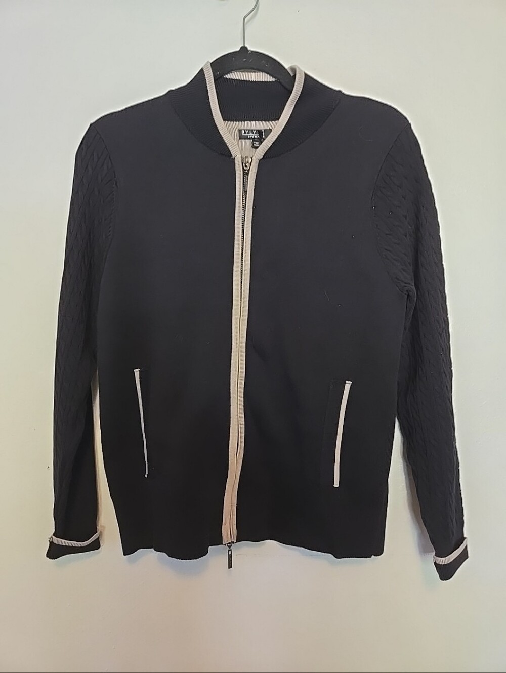 Bylyse Spenard Zip Up Cardigan Sweater Black XS NWT